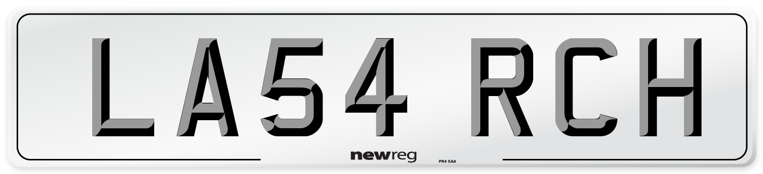 LA54 RCH Number Plate from New Reg